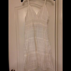 Knee high white summer dress